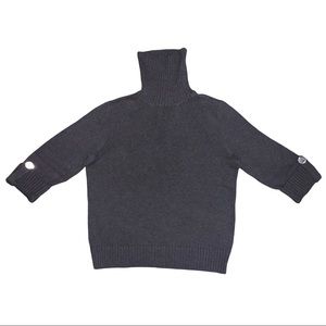 Dark Grey Half Sleeve Turtleneck Sweater